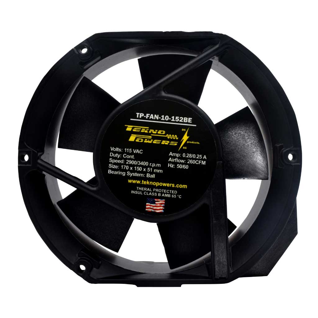TP-FAN10-152BE — VENTILADOR 115VCA 6  260CFM CON BALERO 170X150X51mm