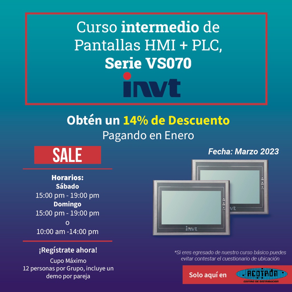 CURSO PLC + HMI Intermedio —       *Precio por pareja*