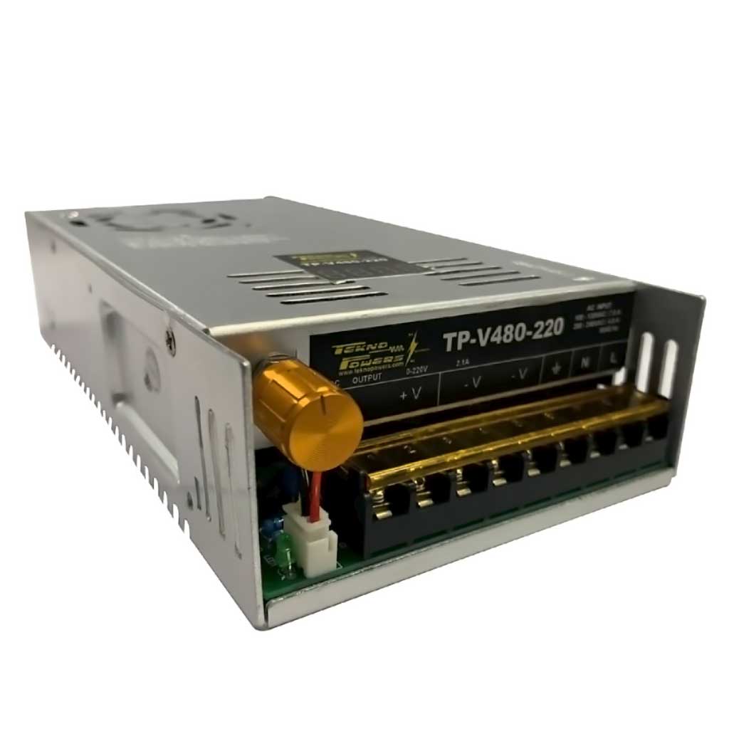 TP-V480-220 — FUENTE VARIABLE 480W/2A, 0-220VCD, VOLTAJE ENTRADA 100-120V/200/240V, CON DISPLAY INDICADOR, MEDIDA: 215X114X49mm