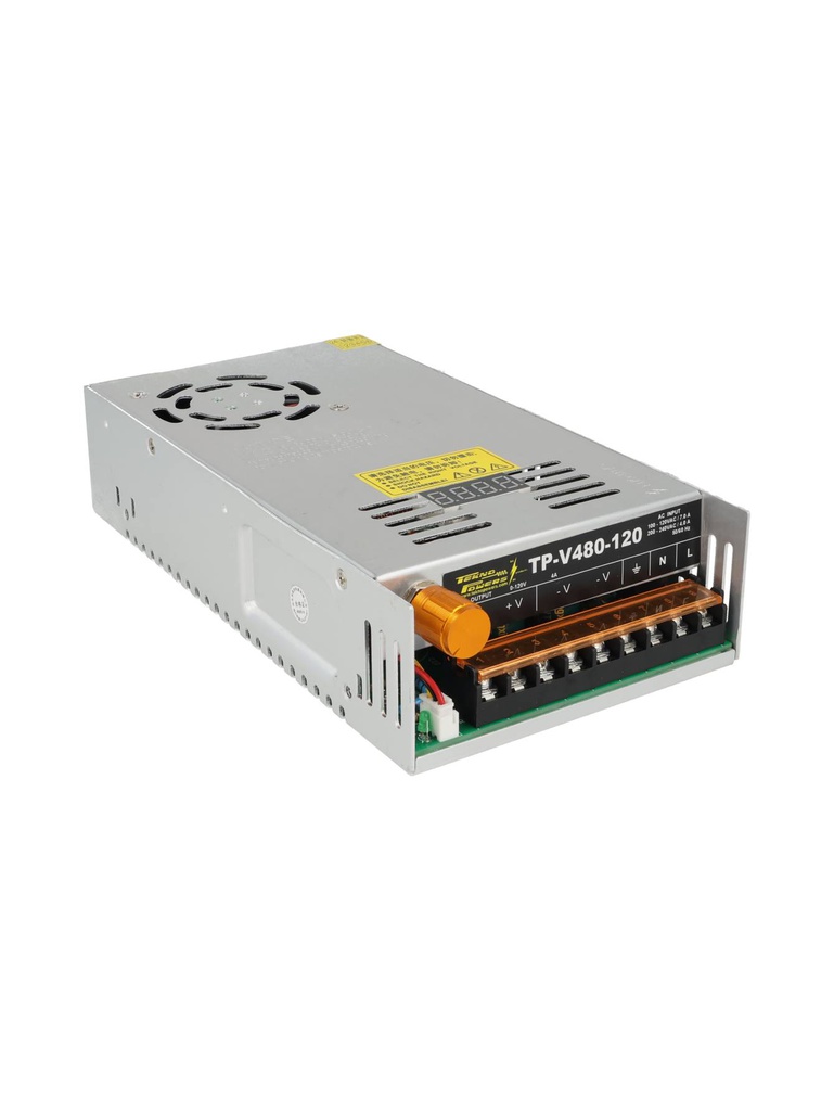 TP-V480-120 — FUENTE VARIABLE 480W/4A, 0-120VCD, VOLTAJE ENTRADA 100-120V/200-240V, CON DISPLAY INDICADOR, MEDIDA: 215X114X49mm