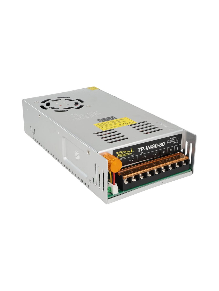 TP-V480-80 — FUENTE VARIABLE 480W/6A, 0-80VCD, VOLTAJE ENTRADA 100-120V/200-240V, CON DISPLAY INDICADOR, MEDIDA: 215X114X49mm