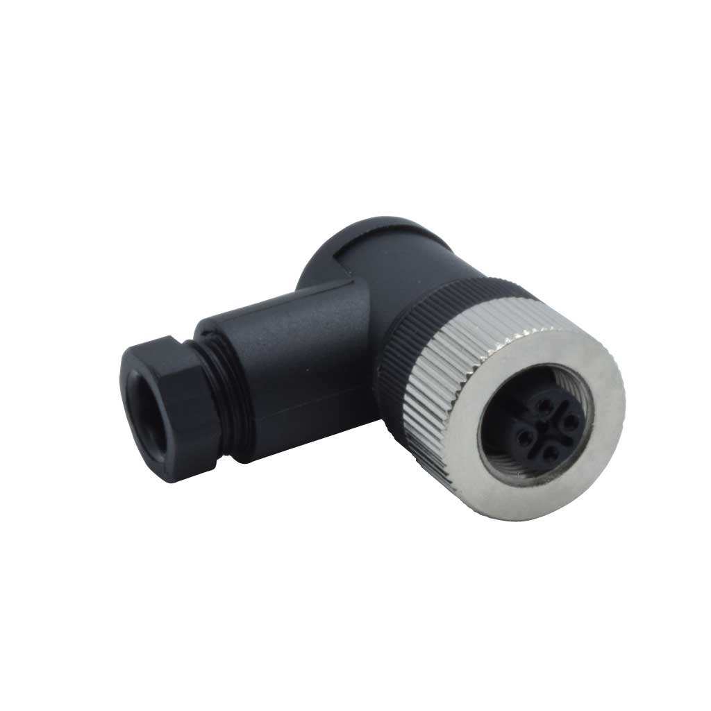 TP-CM12-4AF - CONECTOR M12, 4 PIN HEMBRA ANGULO