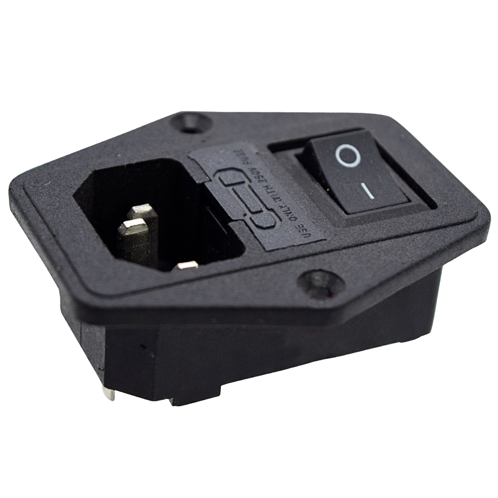TP-CF-W — INTERRUPTOR CON FUSIBLE Y CONECTOR PARA GABINETE, 125VCA/10AMP. COLOR NEGRO 