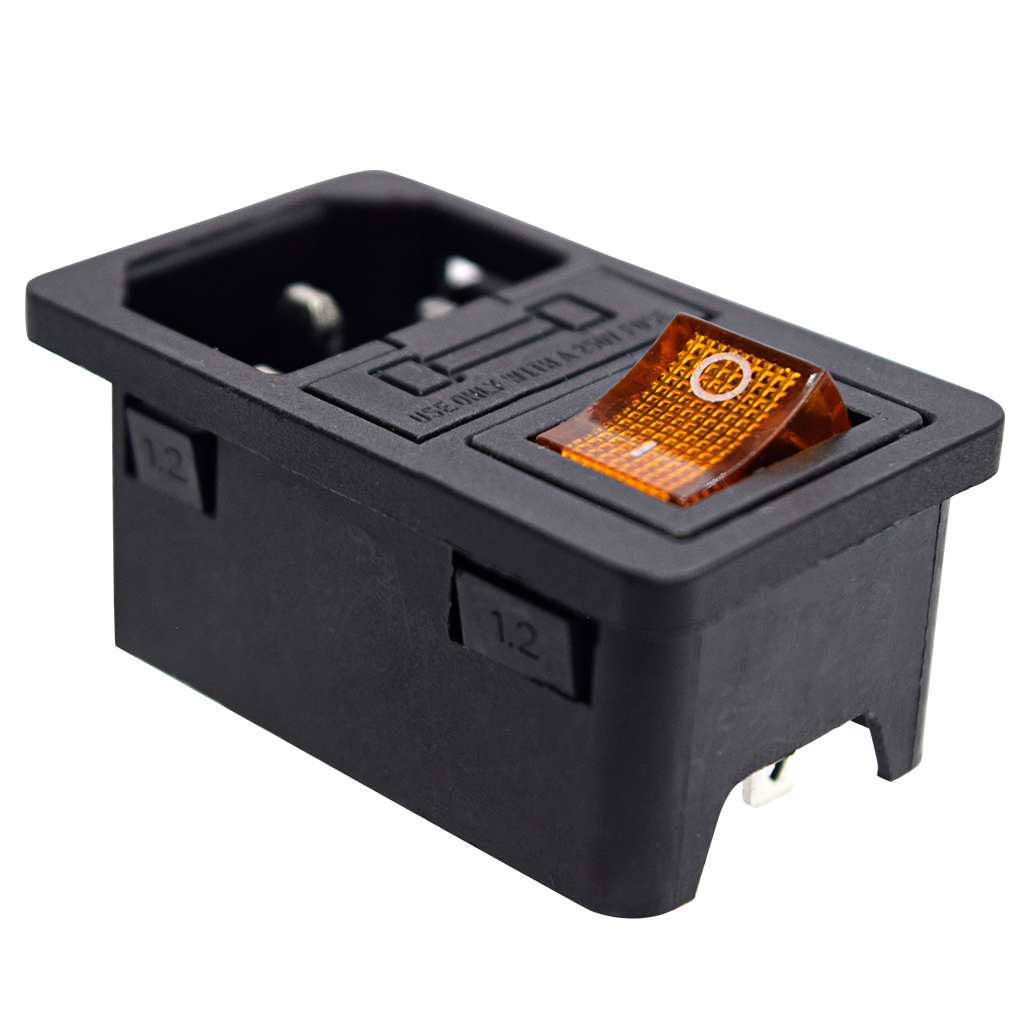 TP-CF-Y — INTERRUPTOR CON FUSIBLE Y CONECTOR PARA GABINETE 125VCA/10AMP COLOR AMARIILLO