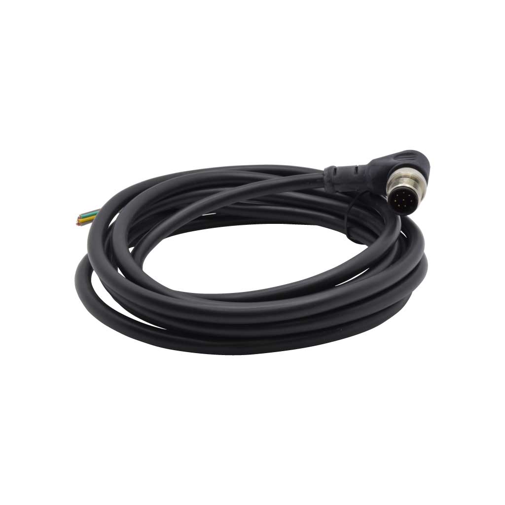 TP-M12-8MA2 - CONECTOR M12, 8PIN MACHO ANGULO, 2 MTS.