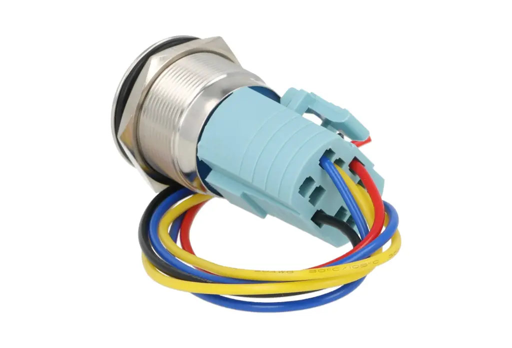 TP-ML25-PR110 — INTERRUPTOR METALICO 25mm 110V ON-OFF2P2T (SIMBOLO POWER) 