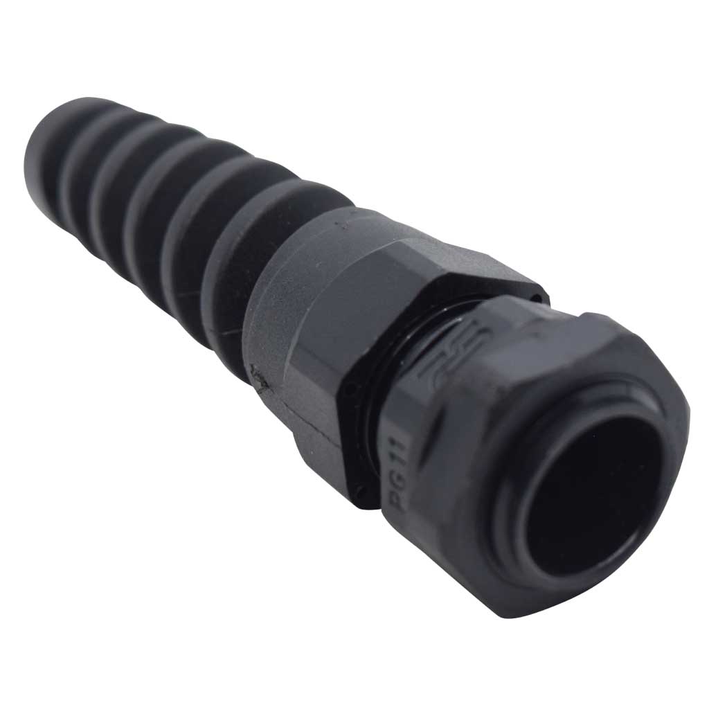 CGE-PG11 — CONECTOR GLAND. NEGRO CON ESPIRAL PG11 INCLUYE TUERCA, BARRENO 3/4 