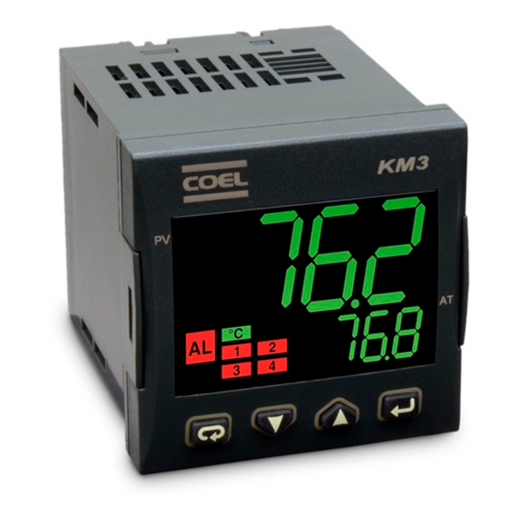 KM3PHCRR-D-E — CONTROL DE TEMPERATURA DE 4 RAMPAS 110-220V, CA, ENTRADA UNIVERSAL, SALIDA RELAY