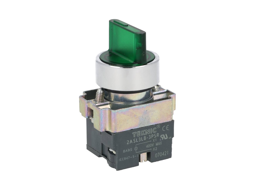 2ASL3LB-4-400 — SELECTOR IL.3POS.C/RET.NO INCLUYE LED 6,, 12,24,48,110,230VCA/CD #MCB93***(***VOL)