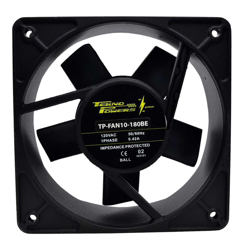 TP-FAN10-180BE — VENTILADOR C/BALERO 120VCA 180X180X65MM, RPM 2600/3000, 345/395CFM. 0.42AMP. #REJILLA 180M   NO INCLUIDA