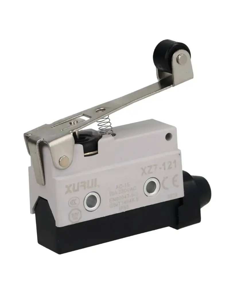 XZ7-121 — MICROSWITCH MINIATURA PALANCA LARGA, ROLDANA PLASTICA 1NA+1NC, 10A 250V