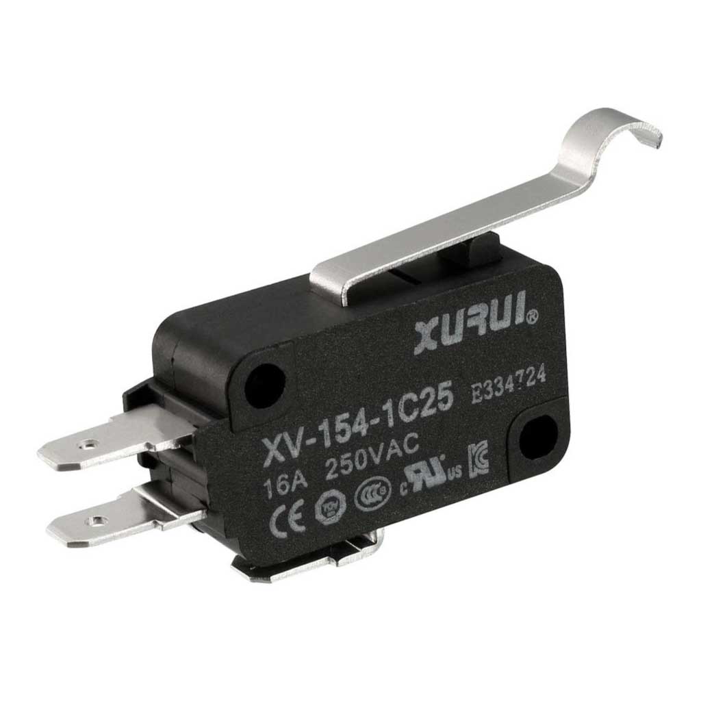 XV-154-1C25 — MICROSWITCH PALANCA CURVA 16A 250V