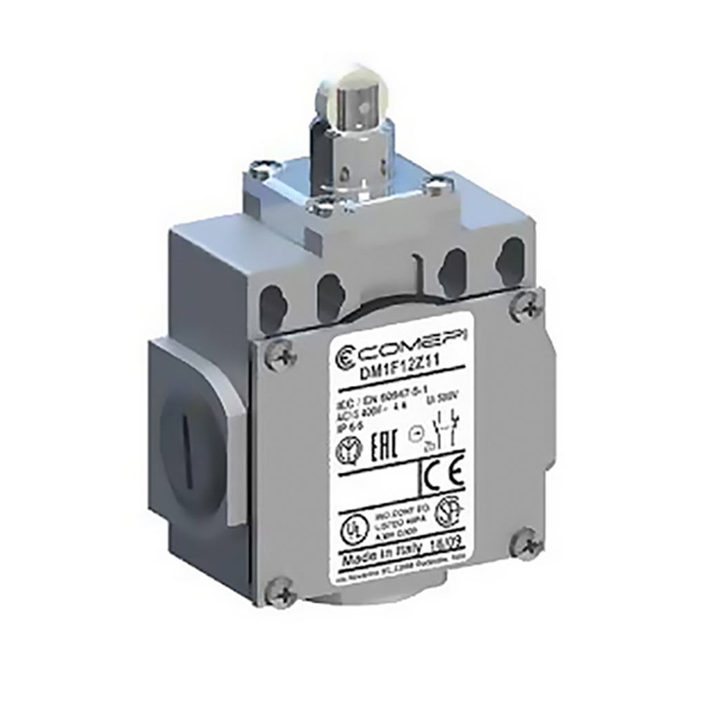 DM1-F12Z11 — MICROSWITCH DE FINAL DE CARRERA ROLDANA, METALICA, 1NA+1NC, 24V/10A, 120V/6A, 230V/3.1A, 240V/3A