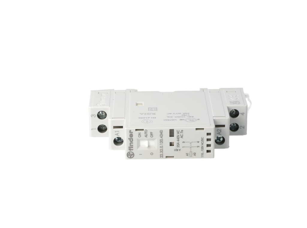 223201204340 — CONTACTOR MODULAR2 NO (120 AC/DC) 25 A.
