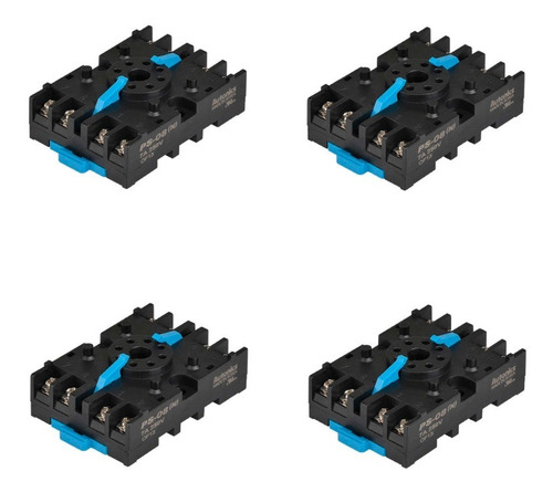 Base Para Relevador 8 Pin Montaje En Riel Ps-08 Pack 4pz