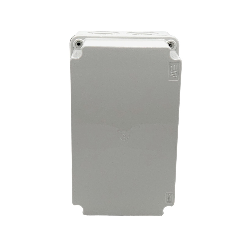 40201805 — CAJA CON KNOCKOUTS PRE-PERFORADOS PLASTICA ABS DE CONEXIONES 117X187X125.5MM. GRIS IP67 CUBIERTA ELEVADA_x0002_
