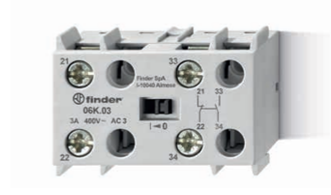 06K03 — Modulo auxiliar 1 NA+1 NC para tipo [6K.04] Finder 06K03