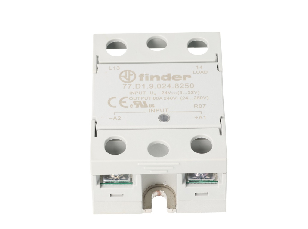 77D190248250 — RELE ESTADO SÓLIDO 60A 3-32VDC CONTROL CARGA 24-280VAC, CONTROL DE TEMPERATURA, LÁMPARAS, SOLENOIDES, CONTROL DE CONTACTOR, CRUCE POR CERO