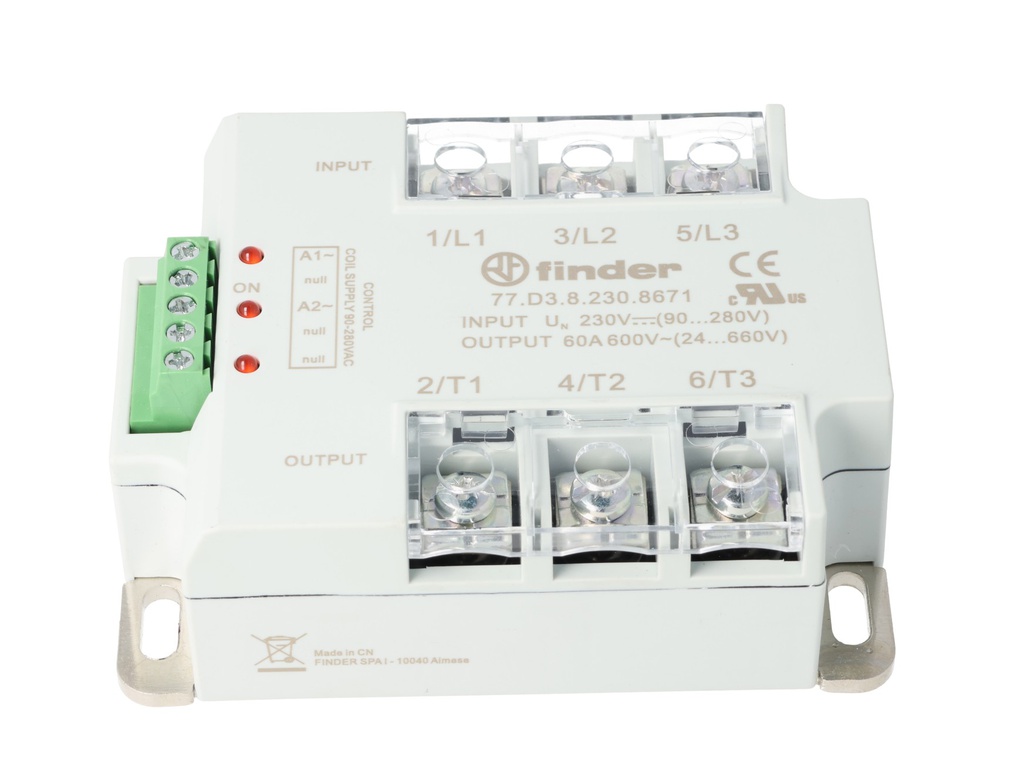 77D382308671 — Relé SSR 90/280VAC 3NA 24/660VAC 60A Rd Finder 77D382308671
