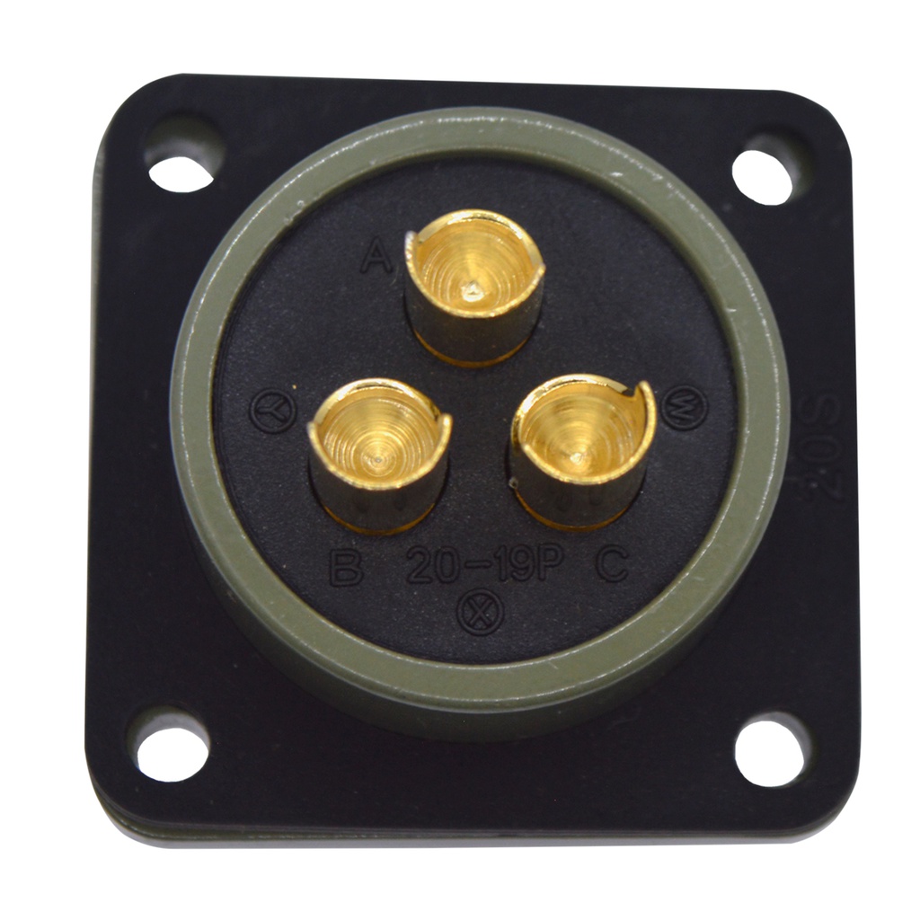 TP-MSK-3PM — CONECTOR MILITAR SOCKET (PANEL ) 3P MACHO