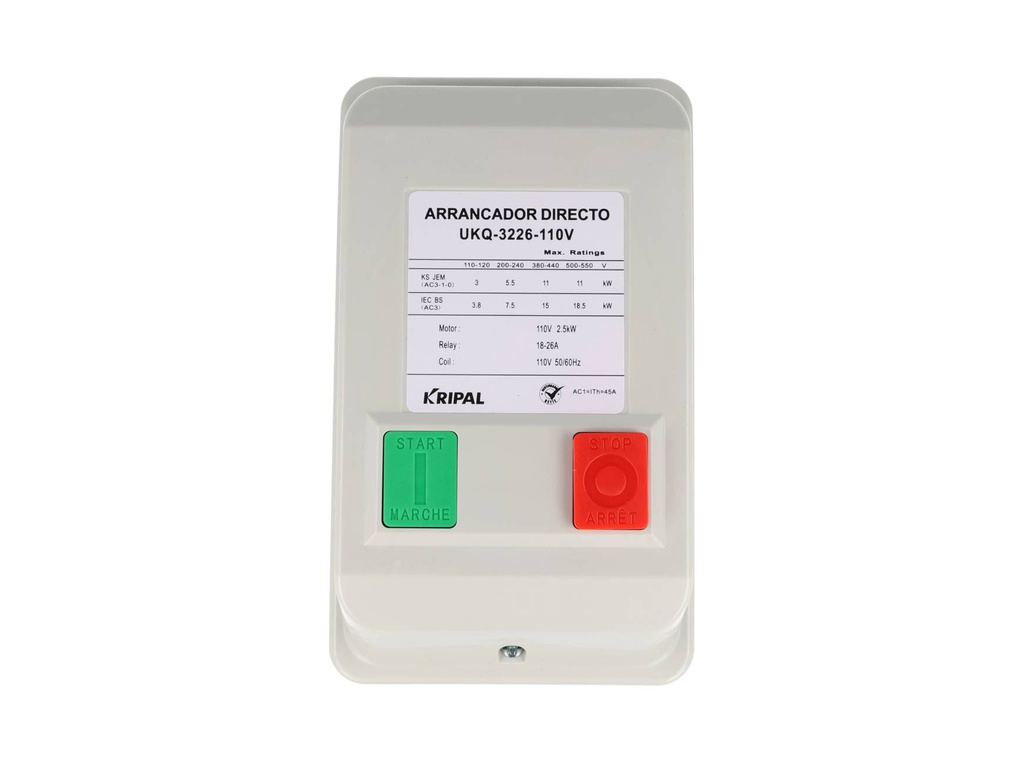 UKQ-3226-110V — ARRANCADOR MAGNÉTICO 18-26A CON CONTACTOR 32A BOBINA 110V