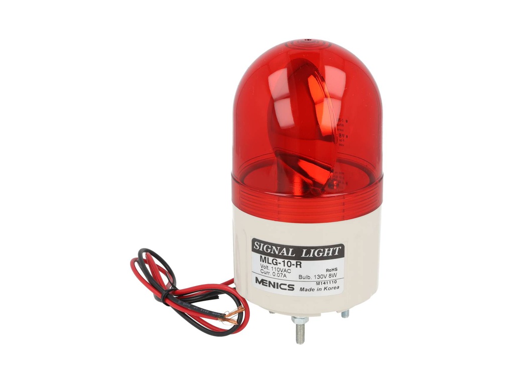 MLG-10-R — FAROLA REVOLVENTE 66MM ROJA 110VCA