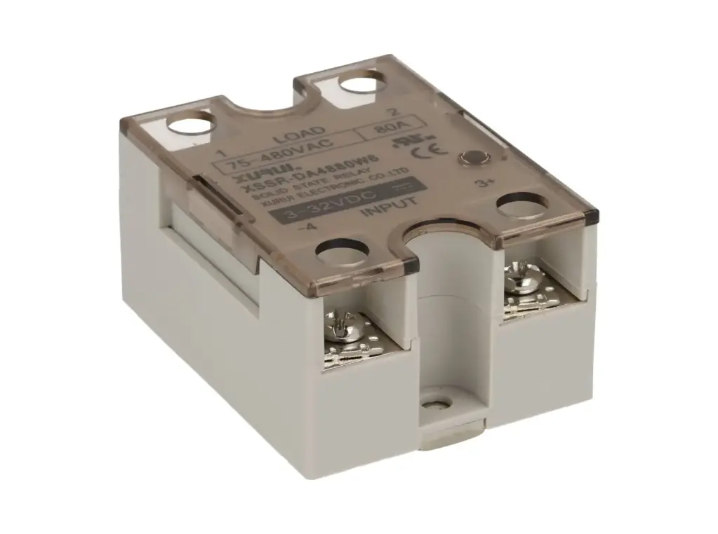 XSSR-DA4880W6 – RELE ESTADO SÓLIDO 80A/480VCA, VOLTAJE CONTROL 4-32VCD/ CARGAS RESISTIVAS CON LED, CRUCE POR CERO, SALIDA DOBLE SCR