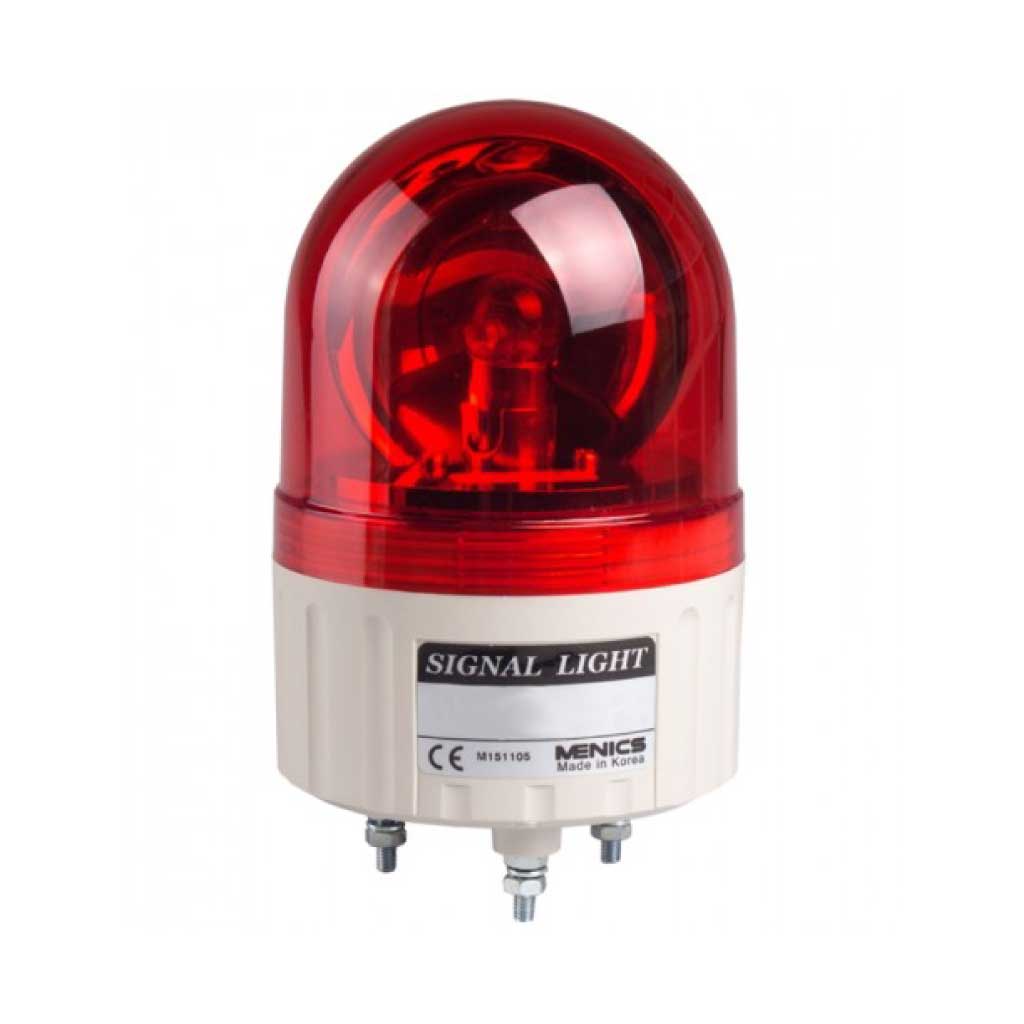ASGB-01-R — FAROLA DE ROTACION CON ZUMBADOR DE 80dbCOLOR ROJO 12VDC