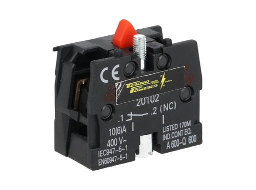 [TP-B22XB2NC] TP-B22XB2NC — BLOQUE DE CONTACTO NC 10A 400VCA*NO SON A PRUEBA DE EXPLOSION*