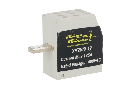 [XK2B/9-12] XK2B/9-12 — BLOQUE DE DISTRIBUCION PARA CONEXION DIRECTA AL BREAKER, 101A MAX. 9 CONDUCTORES CALIBRE 12 AWG
