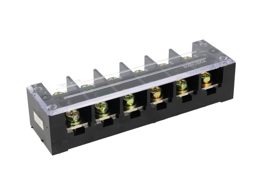 [TB-10006] TB-10006 — BLOQUE DE TERMINALES MONTAJE FIJO 100AMP6 POLOS, 600V, CALIBRE 8 AWG 100°C,  (A PRUEBA DE FUEGO) 34x150x43mm