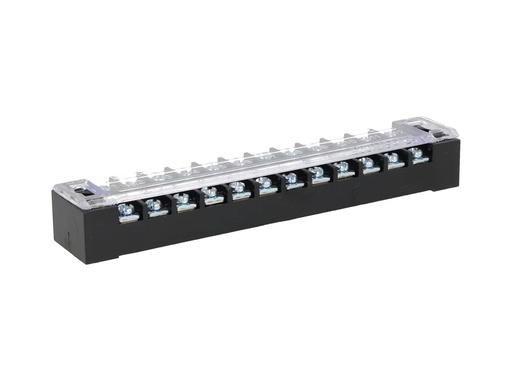 [TB-1512] TB-1512 — BLOQUE DE TERMINALES MONTAJE FIJO 15AMP12 POLOS, 600V, CALIBRE 16 AWG, 100°C,  (A PRUEBA DE FUEGO) 17x124x22mm