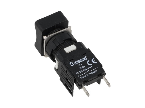 [D100DDS] D100DDS — BOTON PULSADOR 16mm, NO ILUMINADO AMARILLO, RASANTE MOMENTANEO RECTANGULAR, INCLUYE 1 CON NA (MAXIMO 2 CONTACTOS) 