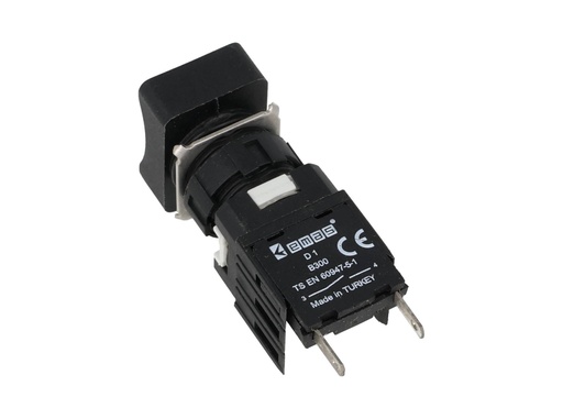 [D100DDH] D100DDH — BOTON PULSADOR 16mm, NO ILUMINADO NEGRO RASANTE MOMENTANEO RECTANGULAR, INCLUYE 1CON NA (MAXIMO 2 CONTACTOS)