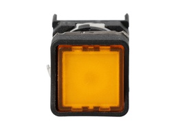 [D080KDS] D080KDS — BOTON PULSADOR CUADRADO AMARILLO 16mm, 24VCA/CD, RASANTE MOMENTANEO ILUMINADO CON LED, MAXIMO 2 CONTACTOS