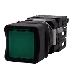 [D090KDY] D090KDY — BOTON PULSADOR CUADRADO VERDE 16mm, 24VCA/CD, RASANTE MOMENTANEO ILUMINADO CON LED, MAXIMO 2 CONTACTOS