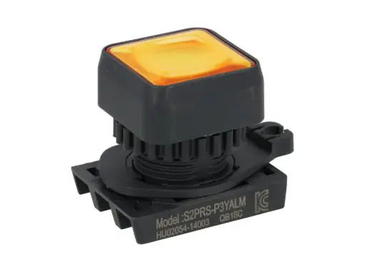 [S2PRS-P3Y] S2PRS-P3Y — BOTON PULSADOR CUADRADO, LED AMARILLO