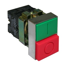 [NP2-BL8425] NP2-BL8425 — BOTON PULSADOR DOBLE, VERDE/ROJO 1NA+1NC22mm METALICO *NO SON A PRUEBA DE EXPLOSION*