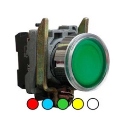 [TP-XB4-LG] TP-XB4-LG — BOTON PULSADOR METALICO CON LED VERDE NA22mm 220/240VCA *NO SON A PRUEBA DE EXPLOSION*