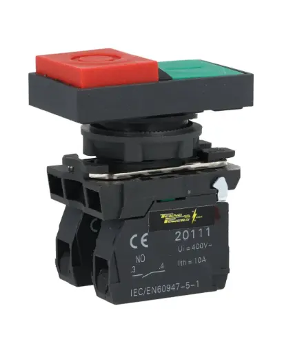 [TP-XB5-DGR] TP-XB5-DGR — BOTON PULSADOR PLASTICO DOBLE NA/NC 22mmVERDE/ROJO *NO SON A PRUEBA DE EXPLOSION*