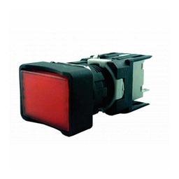 [D060DDK] D060DDK — BOTON PULSADOR RECTANGULAR ROJO 16mm, 24VCA/CD, RASANTE MOMENTANEO ILUMINADO CON LED, MAXIMO 2 CONTACTOS