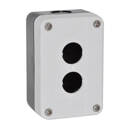 [3-001-R-11] 3-001-R-11 — BOTONERA 2 OPERADORES TERMOPLA.104X68X51mm BLANCO/NEGRO