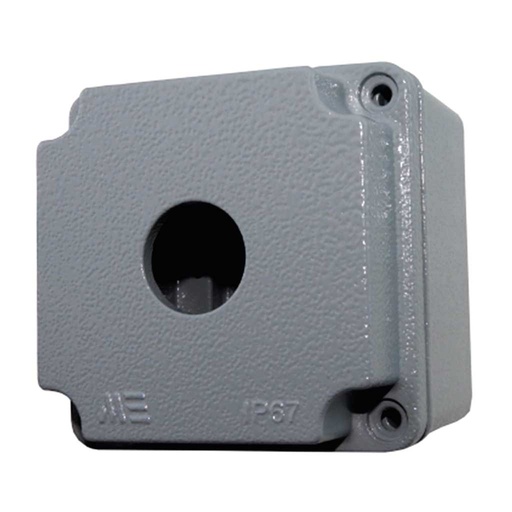 [40260005] 40260005 — BOTONERA PARA 1 OPERADOR DE 22mm, ALUMINIOCOLOR GRIS 80X80X73mm