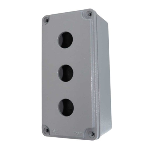 [40262005] 40262005 — BOTONERA PARA 3 OPERADOR 22mm, ALUMINIO COLOR GRIS 80X170X73mm