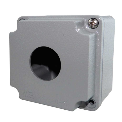 [PBBOX301] PBBOX301 — BOTONERA PARA UN OPERADOR DE 30mm, ALUMINIO COLOR GRIS, 8X80X73mm