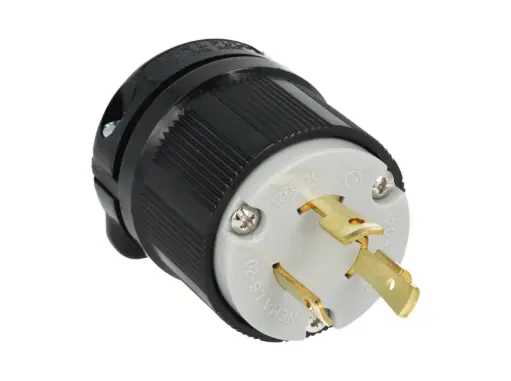 [WJ-8321] WJ-8321 — CLAVIJA INDUSTRIAL CON SEGURO 20A/250VCA2 POLOS (1 FASE) + TIERRA