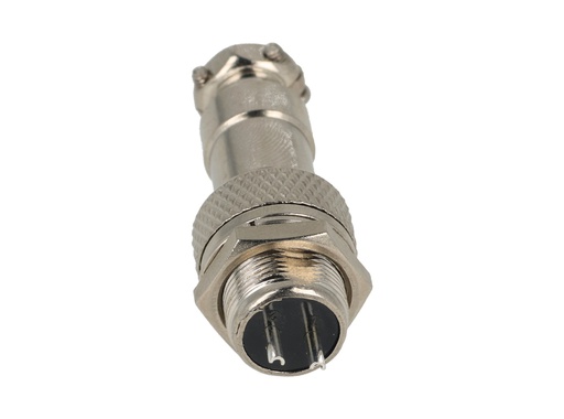 [TP-GX12-2P] TP-GX12-2P — CONECTORES (PAR GX12 2 PIN MACHO/HEMBRAPARA PANEL Y EXTENSION 7A/125VCA, 12mm