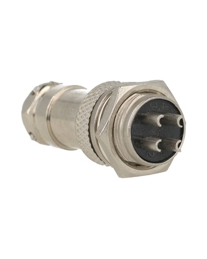 [TP-GX16-4P] TP-GX16-4P — CONECTORES (PAR GX16 4 PIN MACHO/HEMBRAPARA PANEL Y EXTENCION 5A/125VCA 16mm