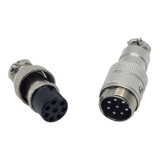 [TP-GX16-S8P] TP-GX16-S8P — CONECTORES (PAR GX16, 8 PIN, EXTENSIONMACHO/HEMBRA, 4AMP 125VCA 16mm