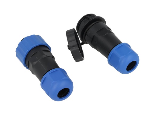 [TP-SP20-S14P] TP-SP20-S14P — CONECTORES EXTENSION/RECTO (PAR) 14PIN, IMPERMEABLES IP68, 5A/250VCA, DIAMETRO DE BARRENO 20mm, PIN COBRE CHAPEADO EN DORADO/PLATEADO 